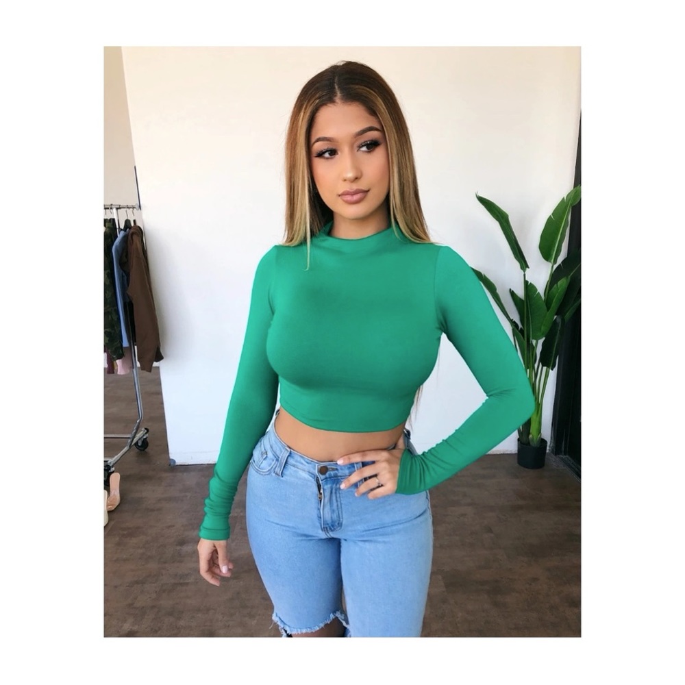 Abby Long Sleeve Top(Spring Green)